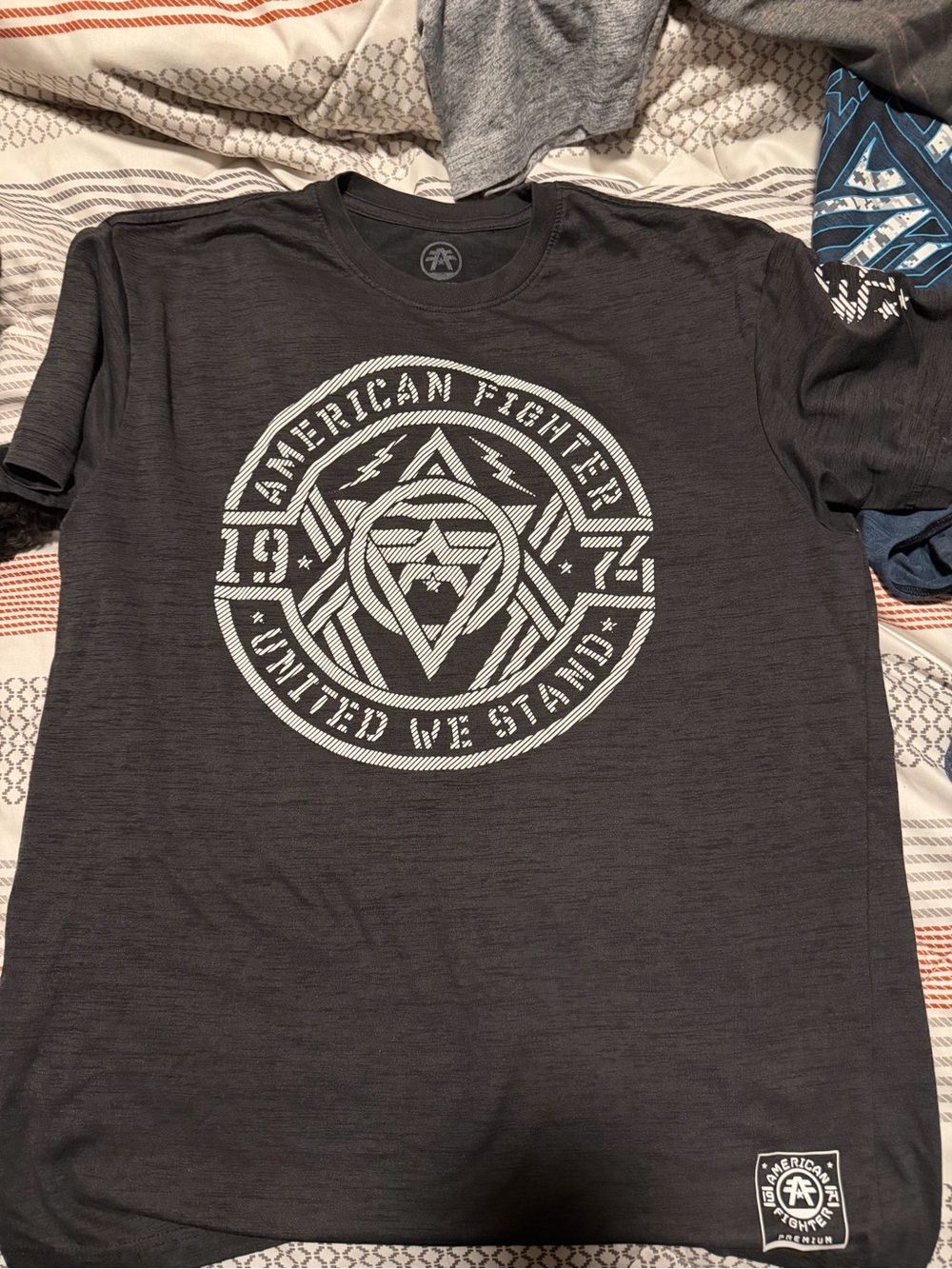 American Fighter Black Short-Sleeve Tee with White Emblem